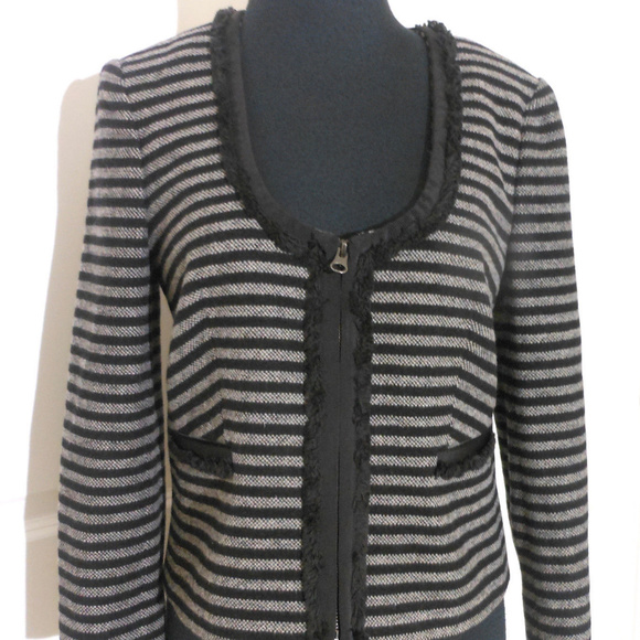 J CREW NWT Striped Tweed Scoopneck Jacket 2 $198 - Picture 5 of 9